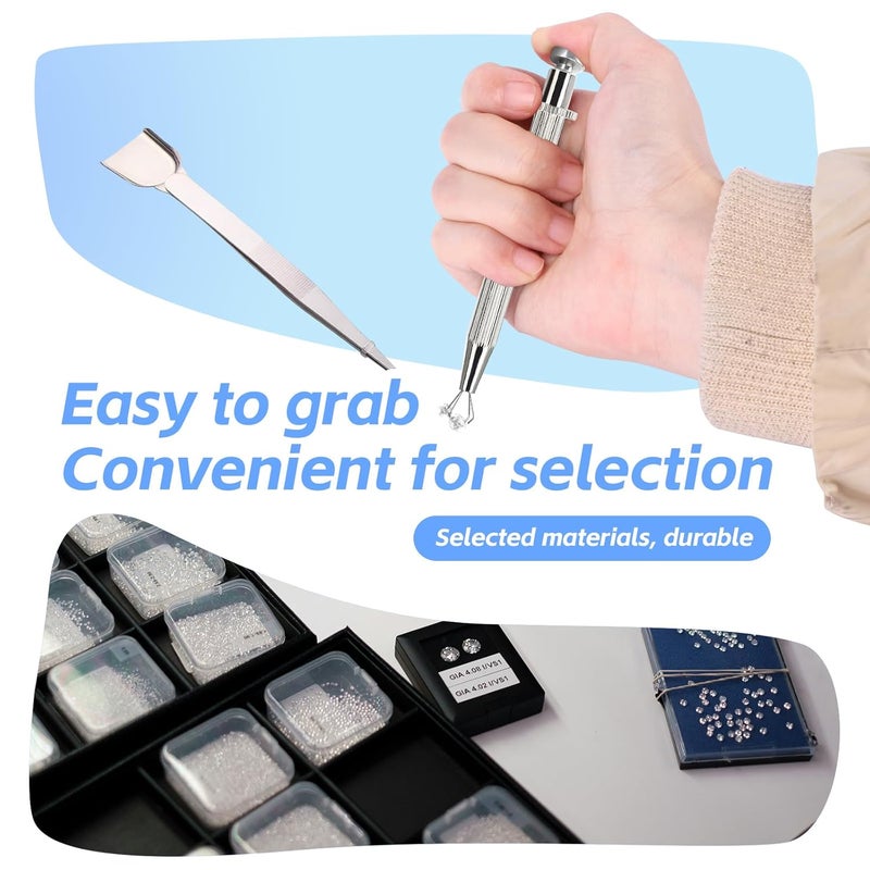 WUCID High Accuracy Precious Metal Tester, Diamond Tester Pen Professional, Diamond Detector for Novice and Expert, Jewelry Tester, Silver Polishing Cloths, Gemstone Claw, Stainless Steel Tweezers - Image 5